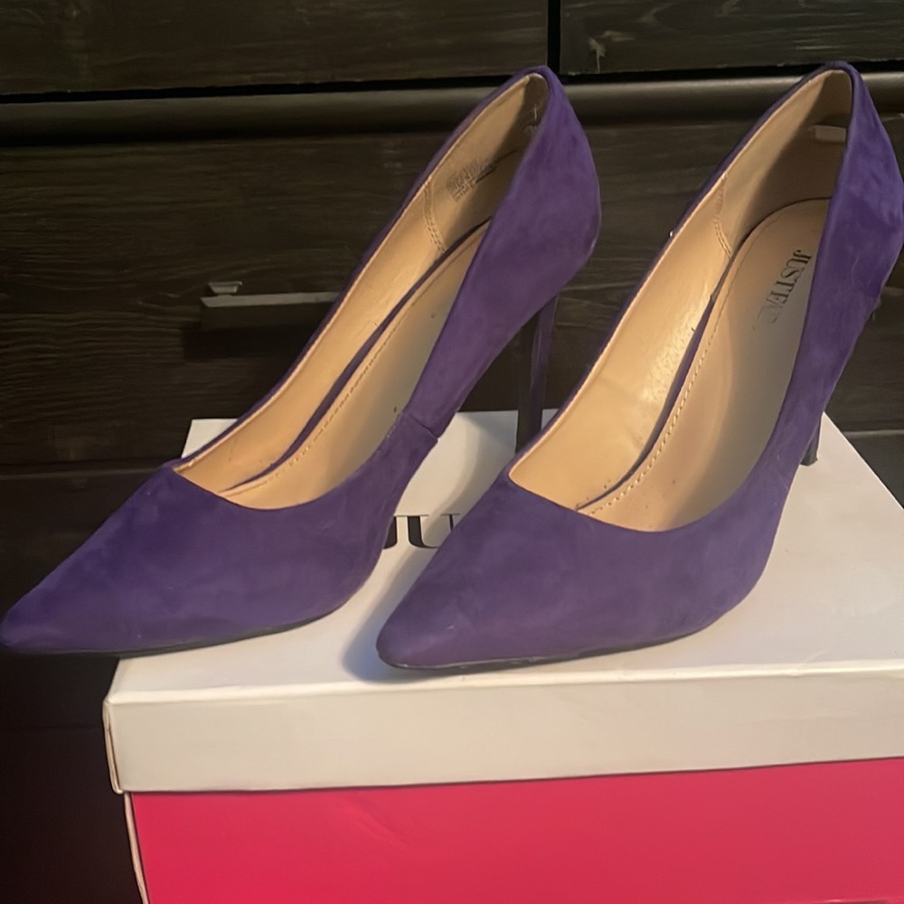 Purple Suede JustFab Heels size 11